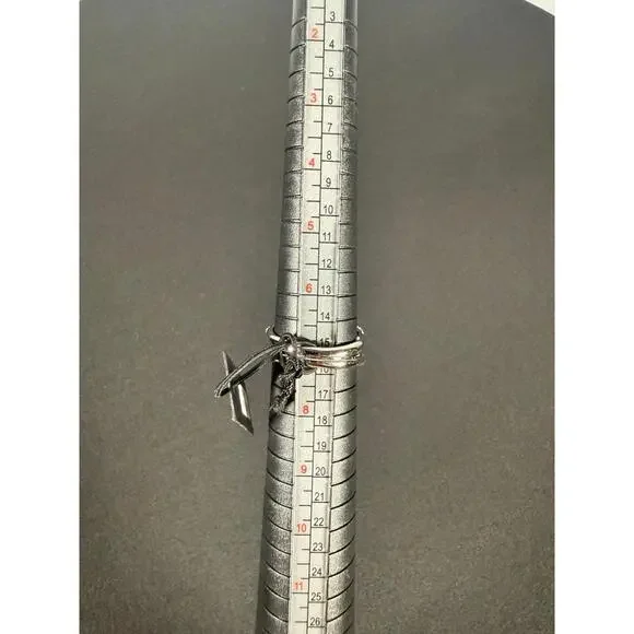 nOir JEWELRY RHODIUM HONEY 3 SPIKE PAVE RING SIZE 7 NWT - Picture 4 of 5